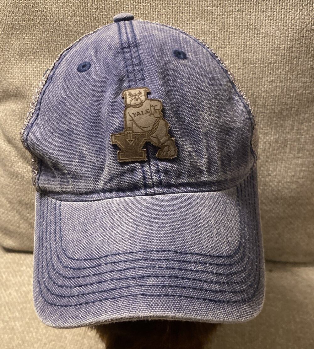 Yale Bulldogs Mascot NCAA Adjustable SnapBack Trucker Hat Cap Blue Gray